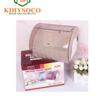 Kihysoco: The Best Shop for Wall-Mounted Suction Tissue Dispenser Napkin Holder Box Paper Tray Roll Waterproof Toilet Paper Shelf Holder Bathroom – Cream & Brown in Nairobi, Kenya