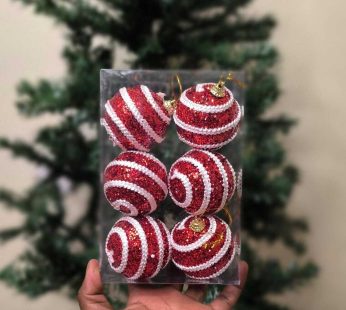 Red/White Striped Decor Balls